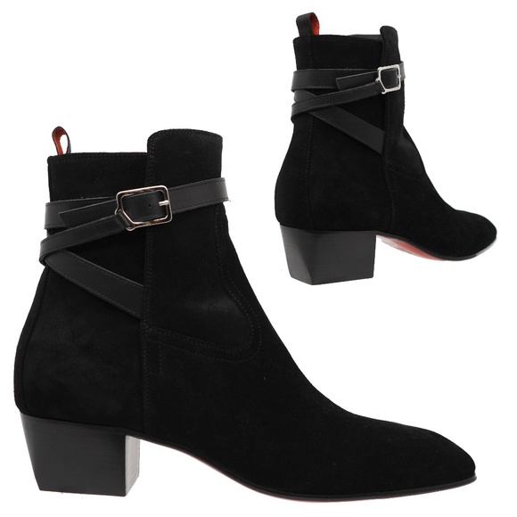 Christian Louboutin Rosalio Jodhpur Boots Black Suede Leather Size 10 US New main image 6